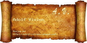 Adolf Vivien névjegykártya